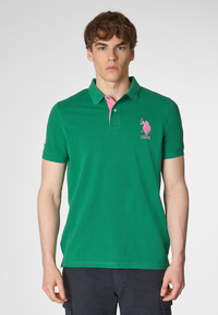 Polo shirt a maniche corte in cotone piquet con logo e numero