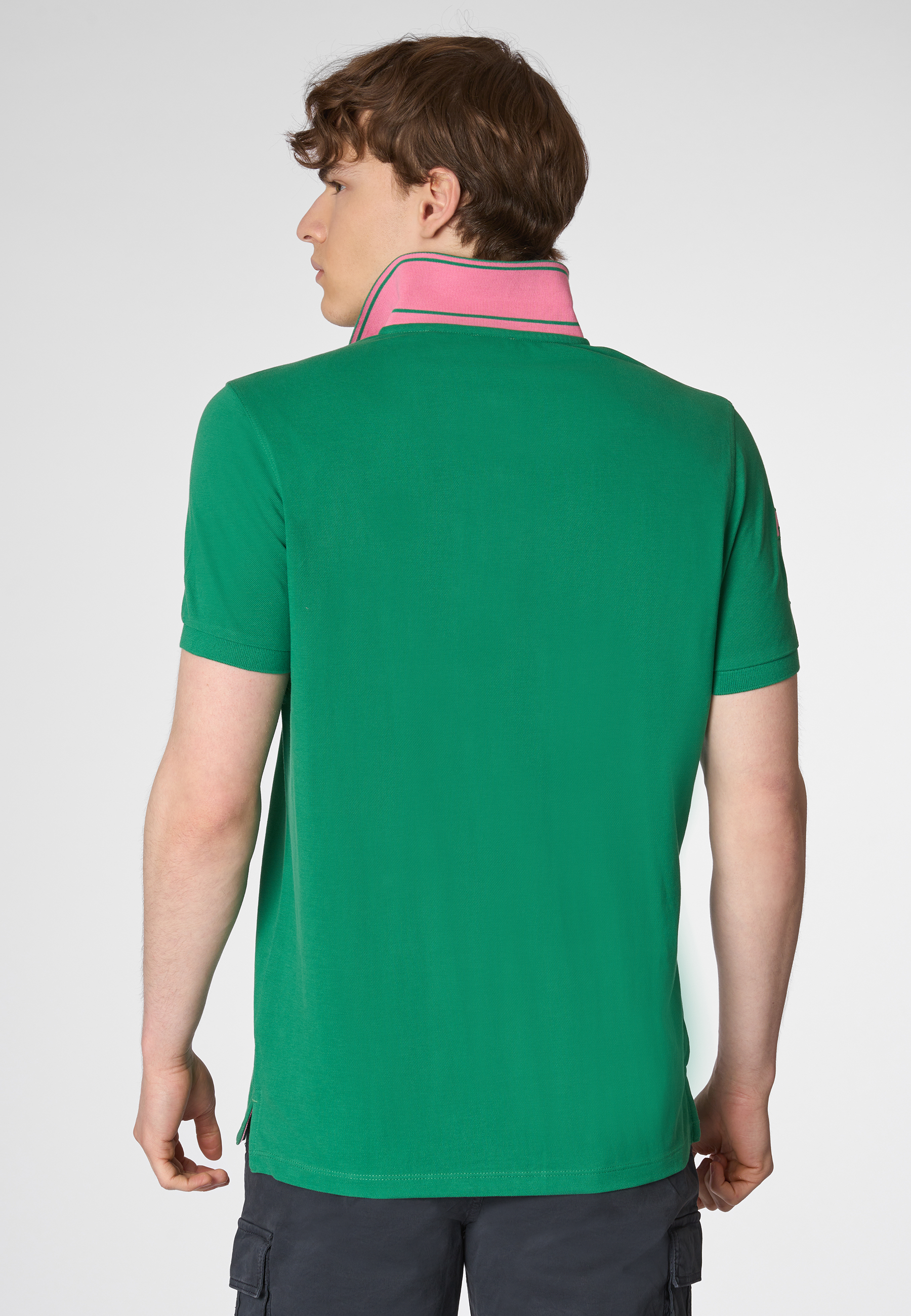 Polo shirt a maniche corte in cotone piquet con logo e numero