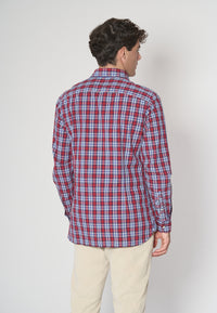 Camicia in cotone fantasia quadri slim fit