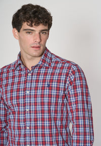 Camicia in cotone fantasia quadri slim fit