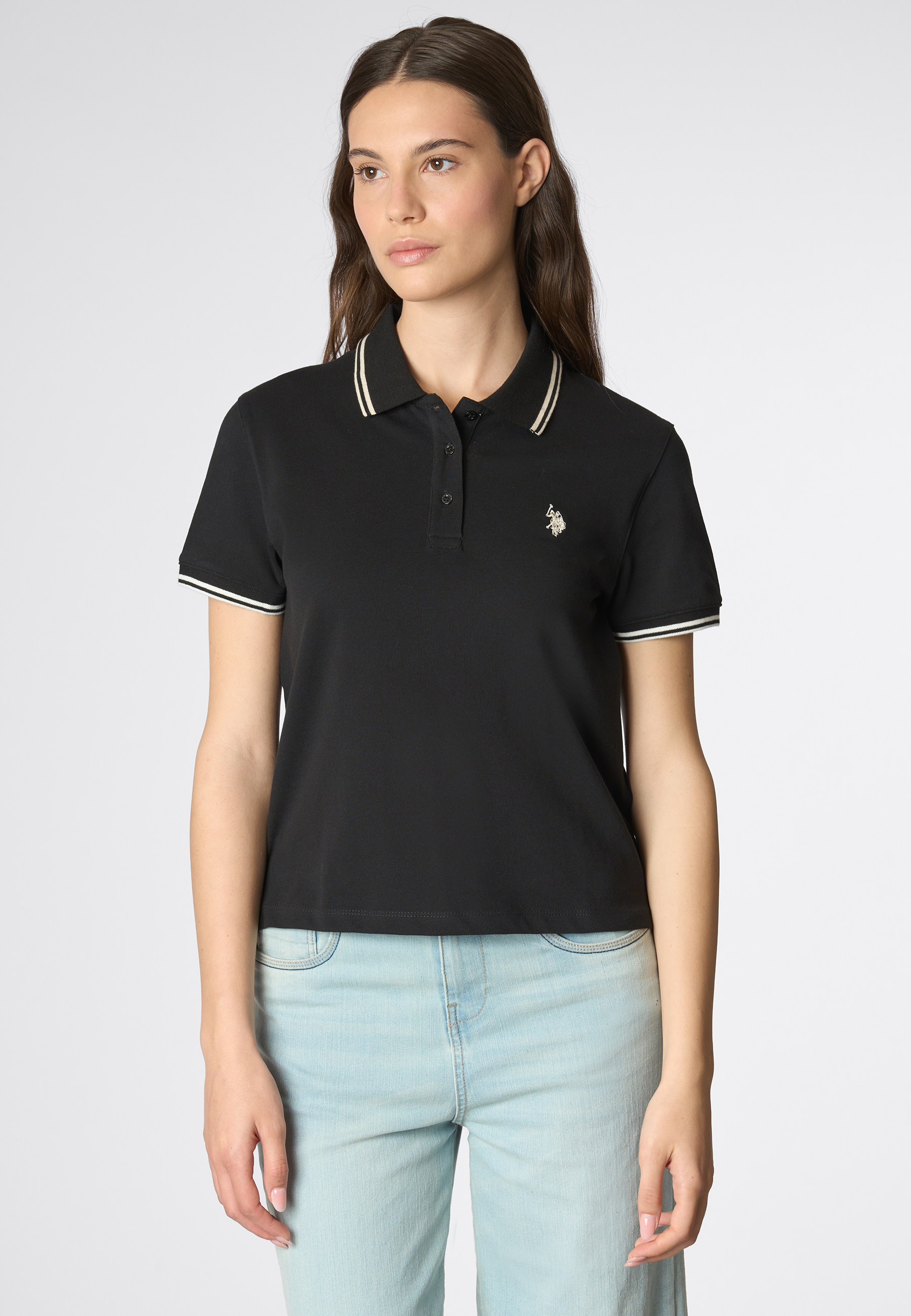 Polo shirt a maniche corte vestibilità regular in cotone micropiquet stretch