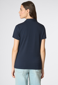 Polo shirt a maniche corte con scollo a V in cotone stretch