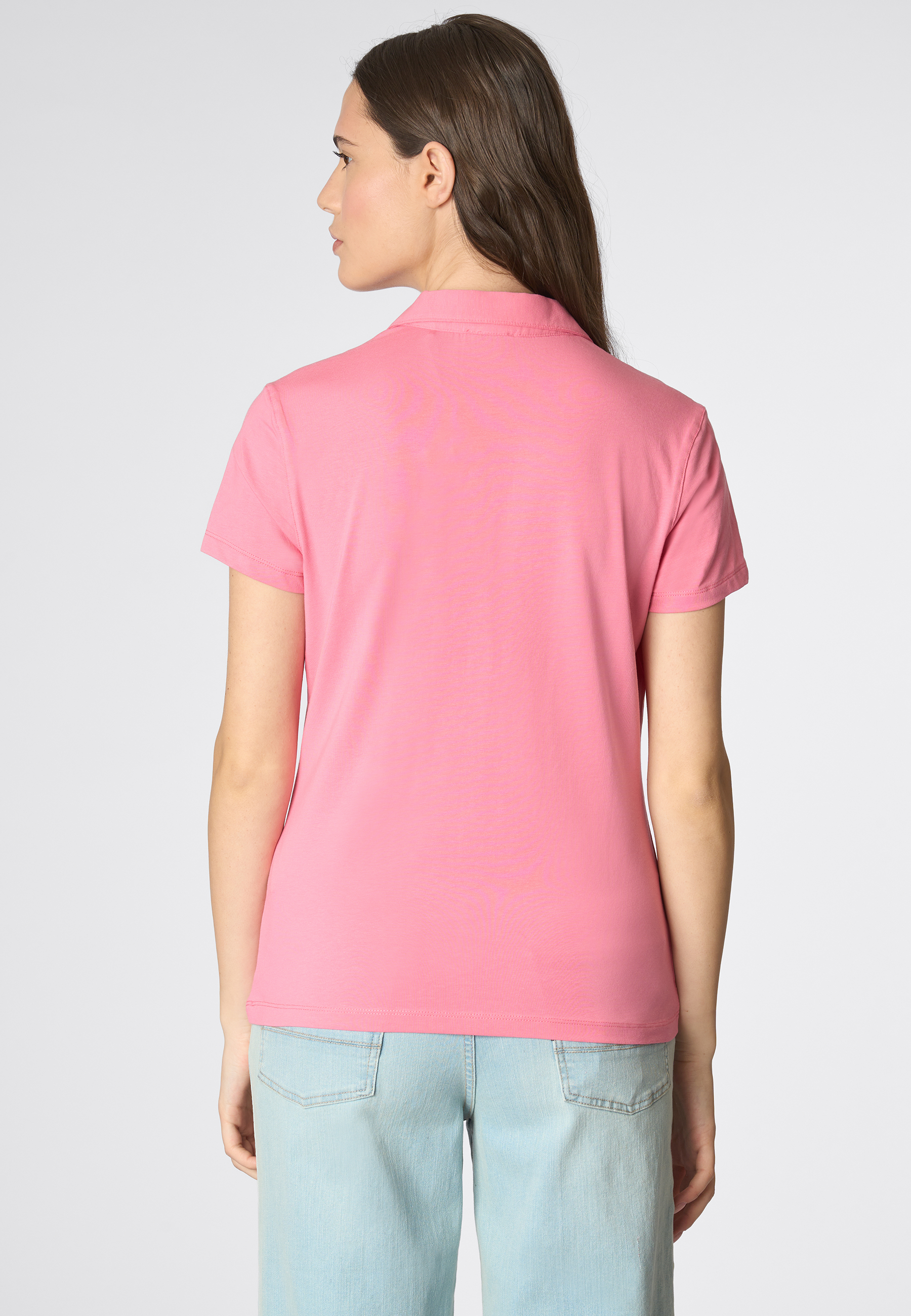 Polo shirt a maniche corte con scollo a V in cotone stretch