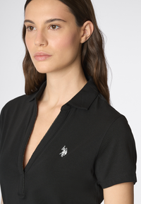 Polo shirt a maniche corte con scollo a V in cotone stretch