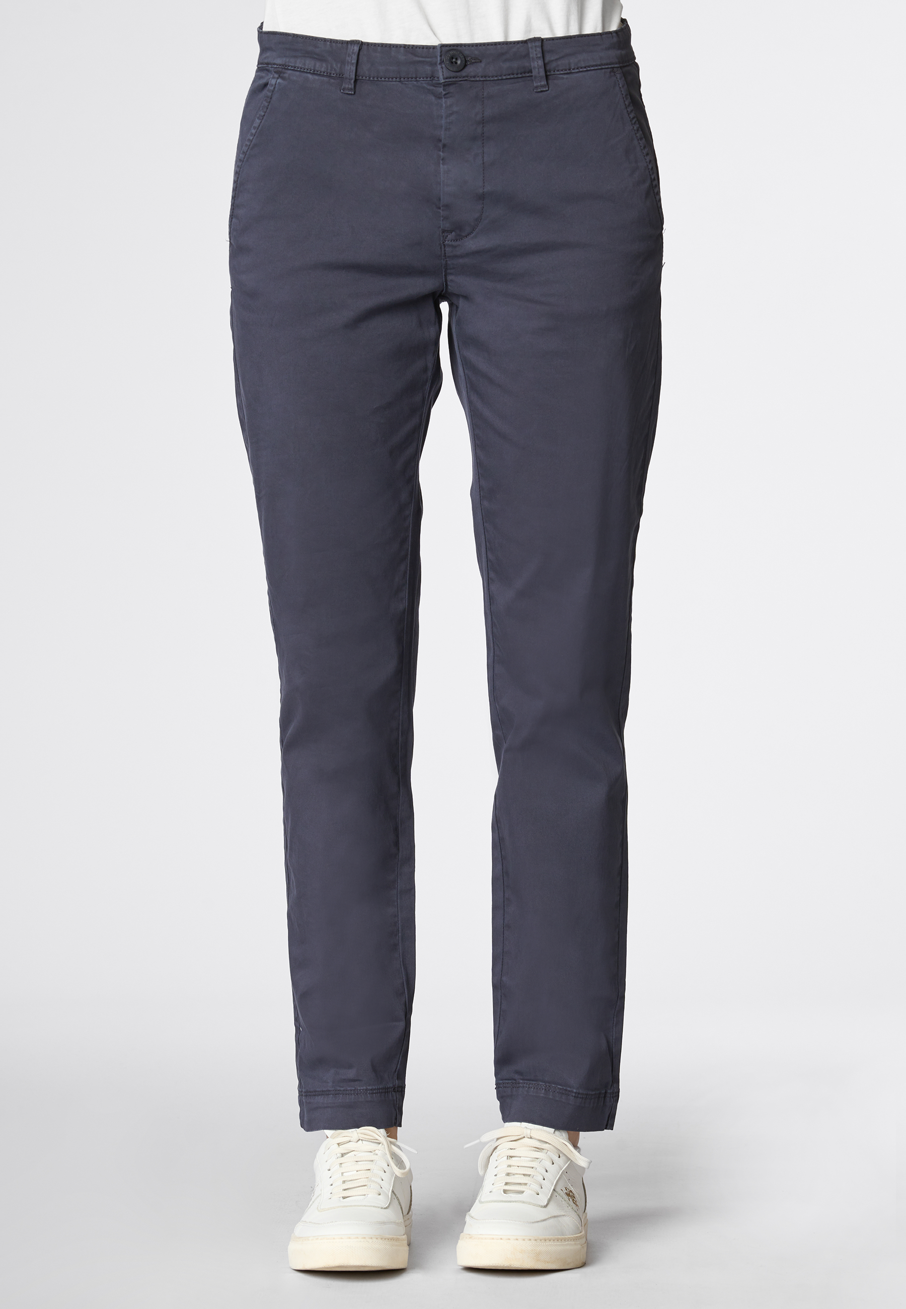 Pantalone in cotone stretch satin