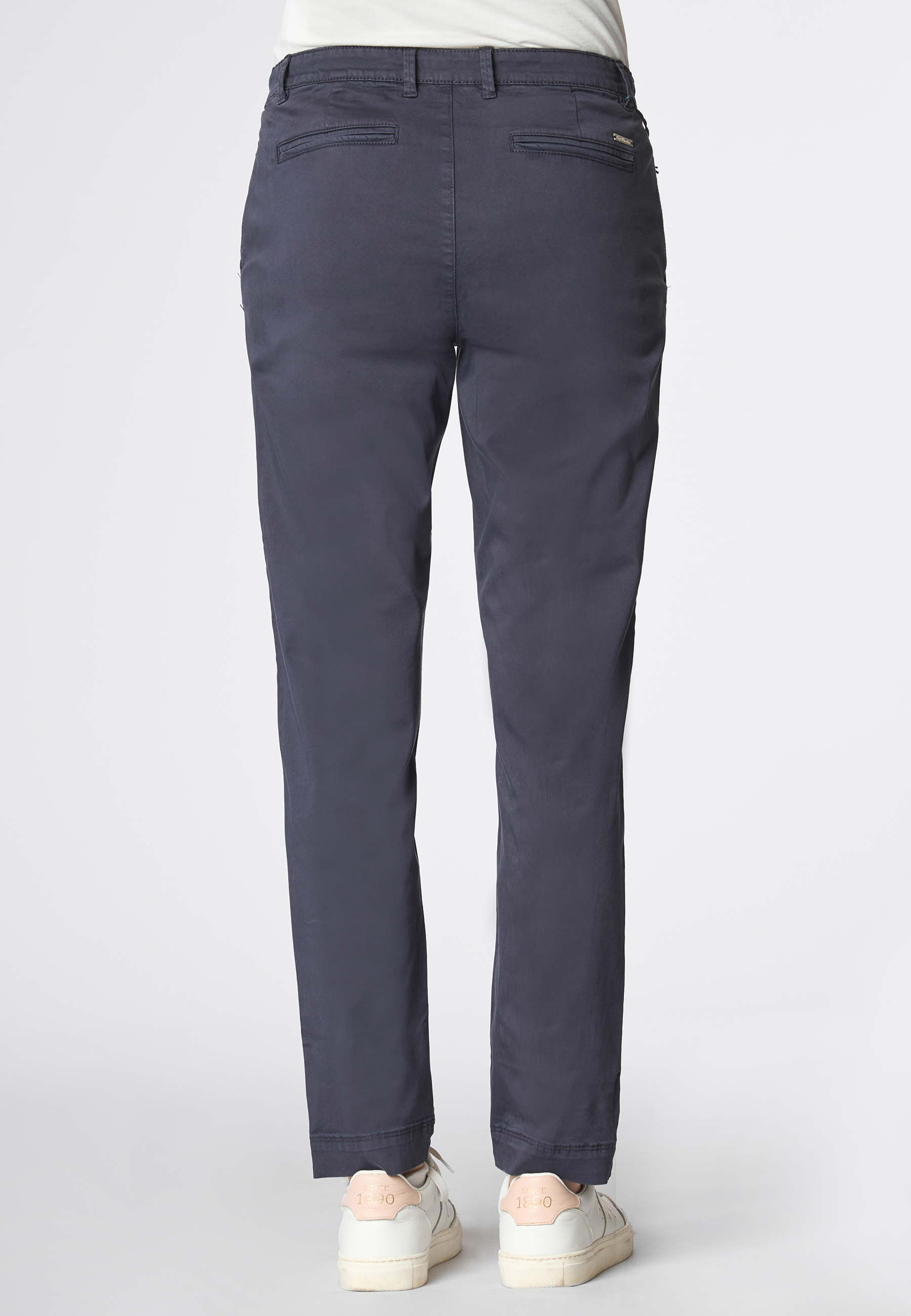 Pantalone in cotone stretch satin