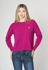 Maglia girocollo in filato lana riciclato