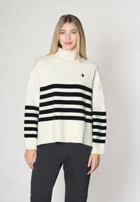 Maglione dolcevita a righe
