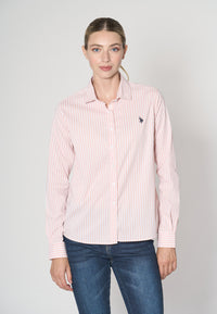 Camicia in cotone stretch popeline a righe