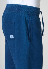 Pantaloni sportivi corti indigo in cotone