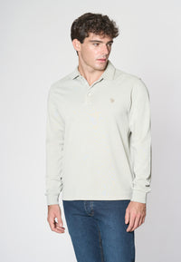 Polo a maniche lunghe heavy jersey tinto capo