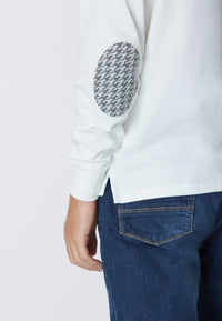 Polo a maniche lunghe heavy jersey con toppe