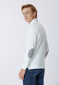 Polo a maniche lunghe heavy jersey con toppe
