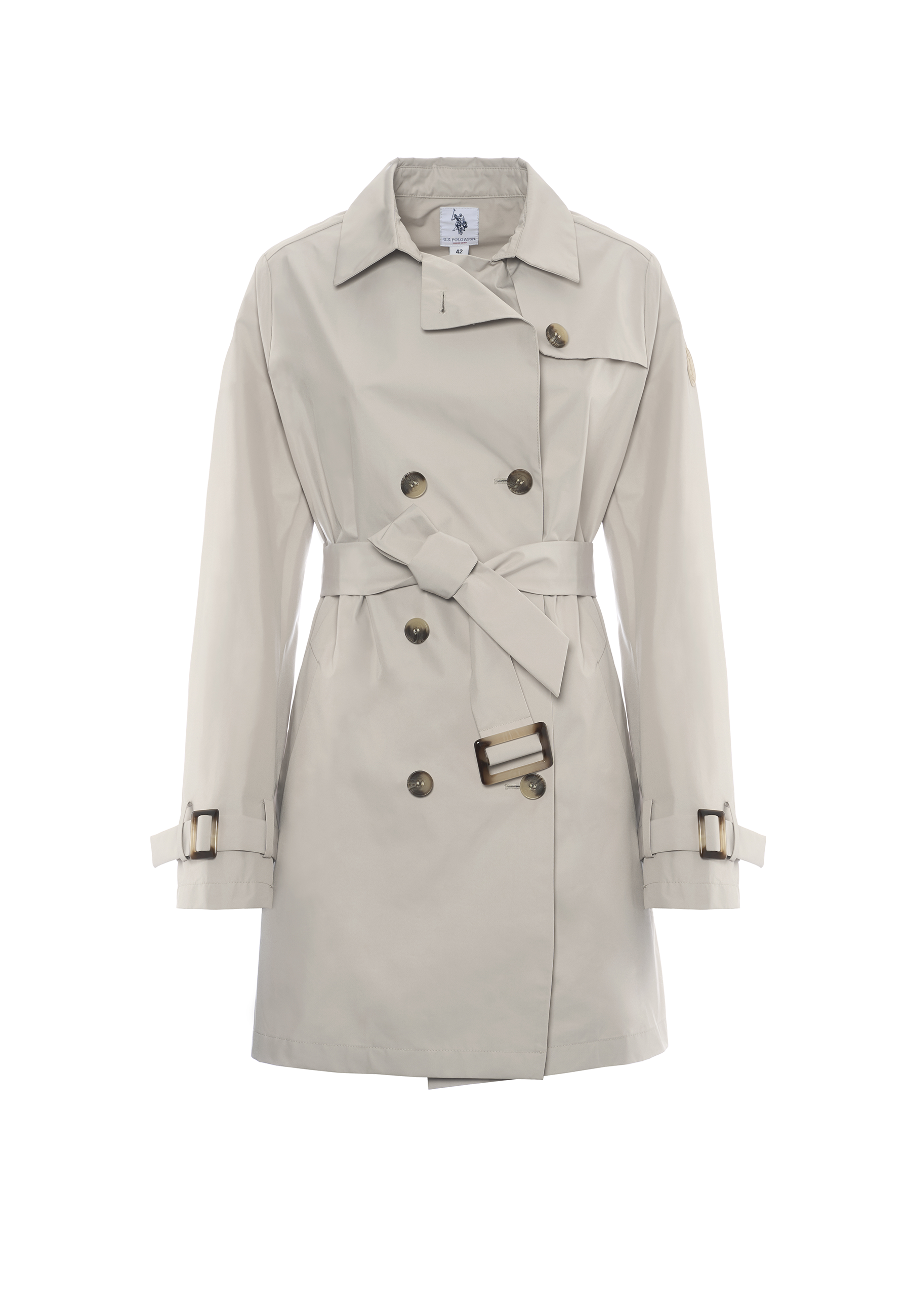 Trench doppiopetto con cintura in tessuto membrana poly premium quality