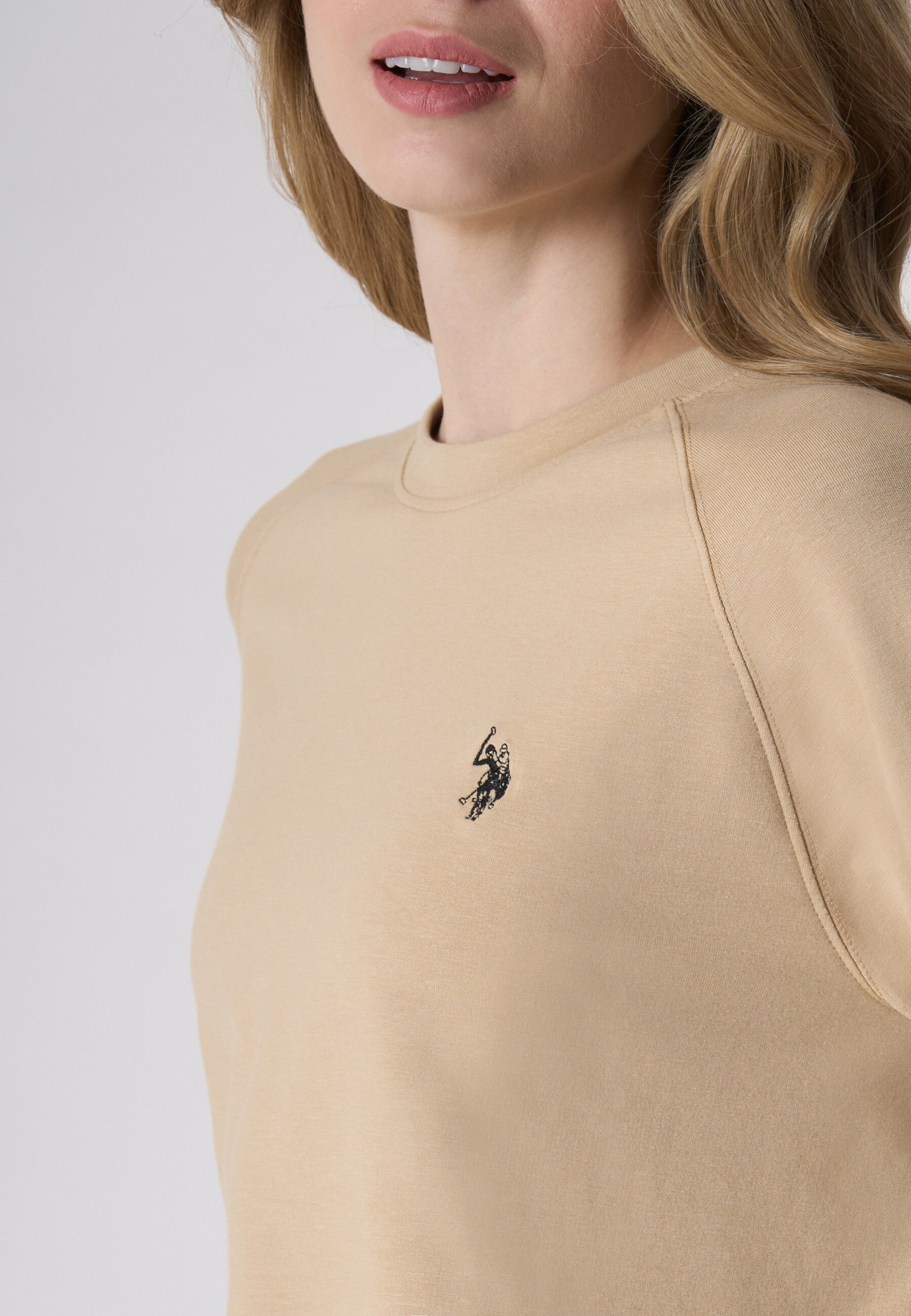 Felpa french terry girocollo in misto cotone e modal