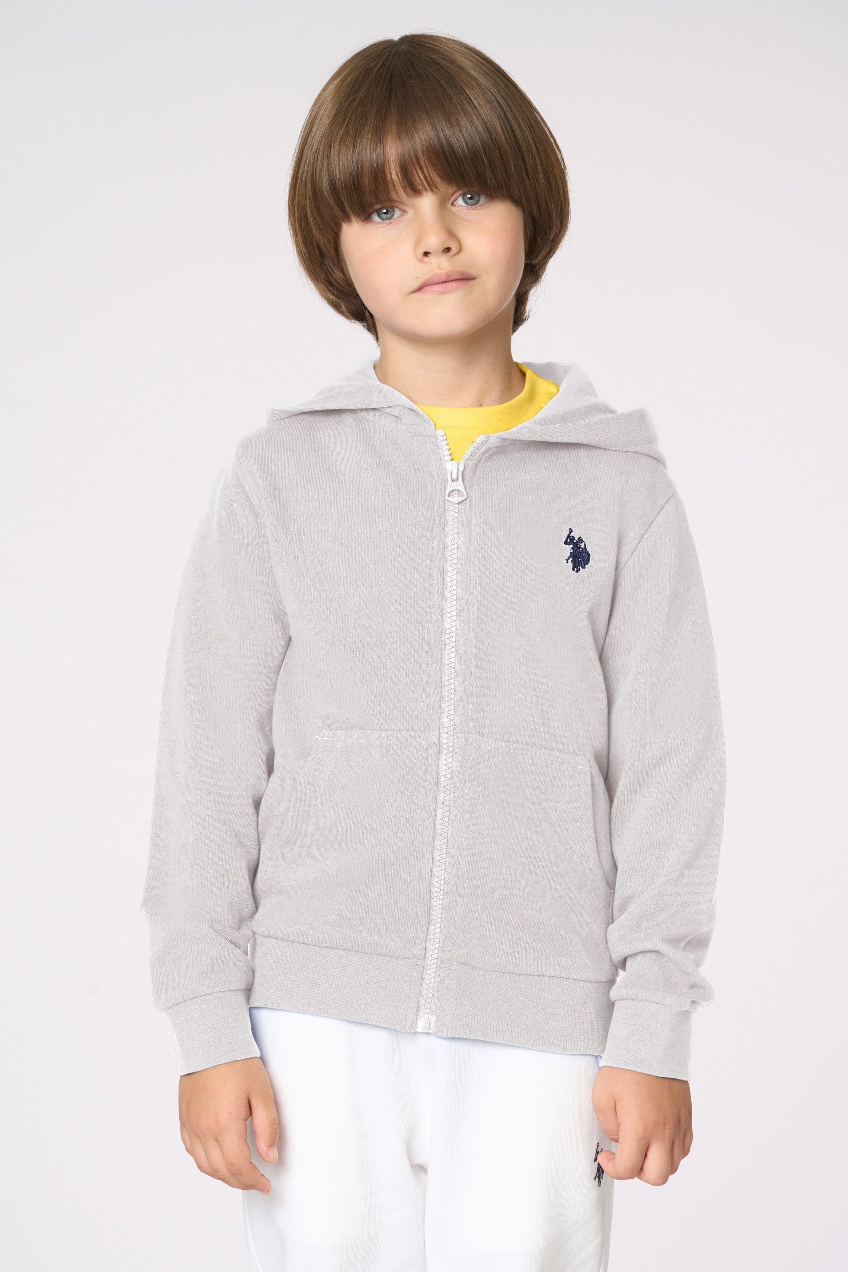 Felpa da bambino con chiusura full zip e cappuccio