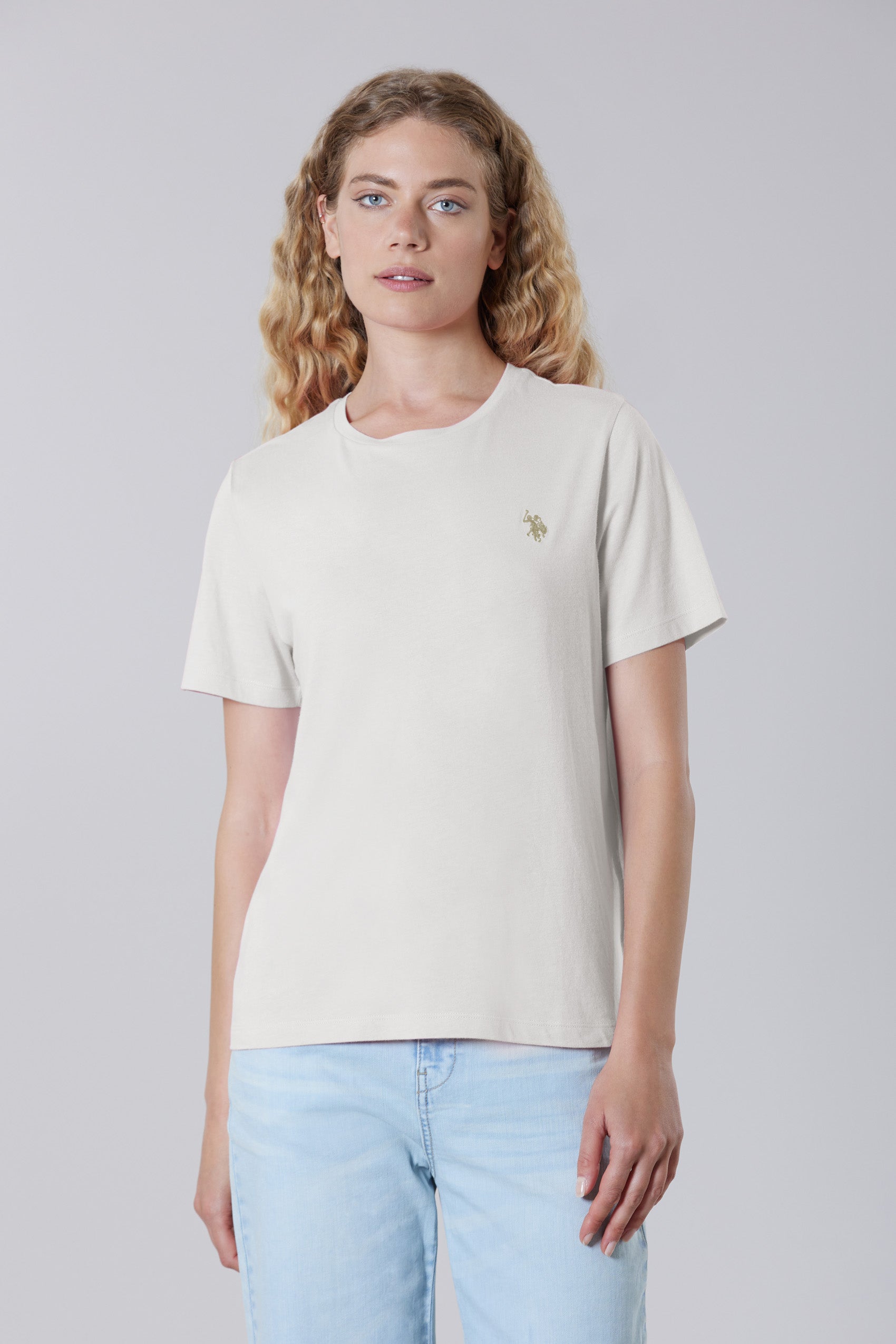 T-shirt girocollo a maniche corte in misto cotone e viscosa premium quality
