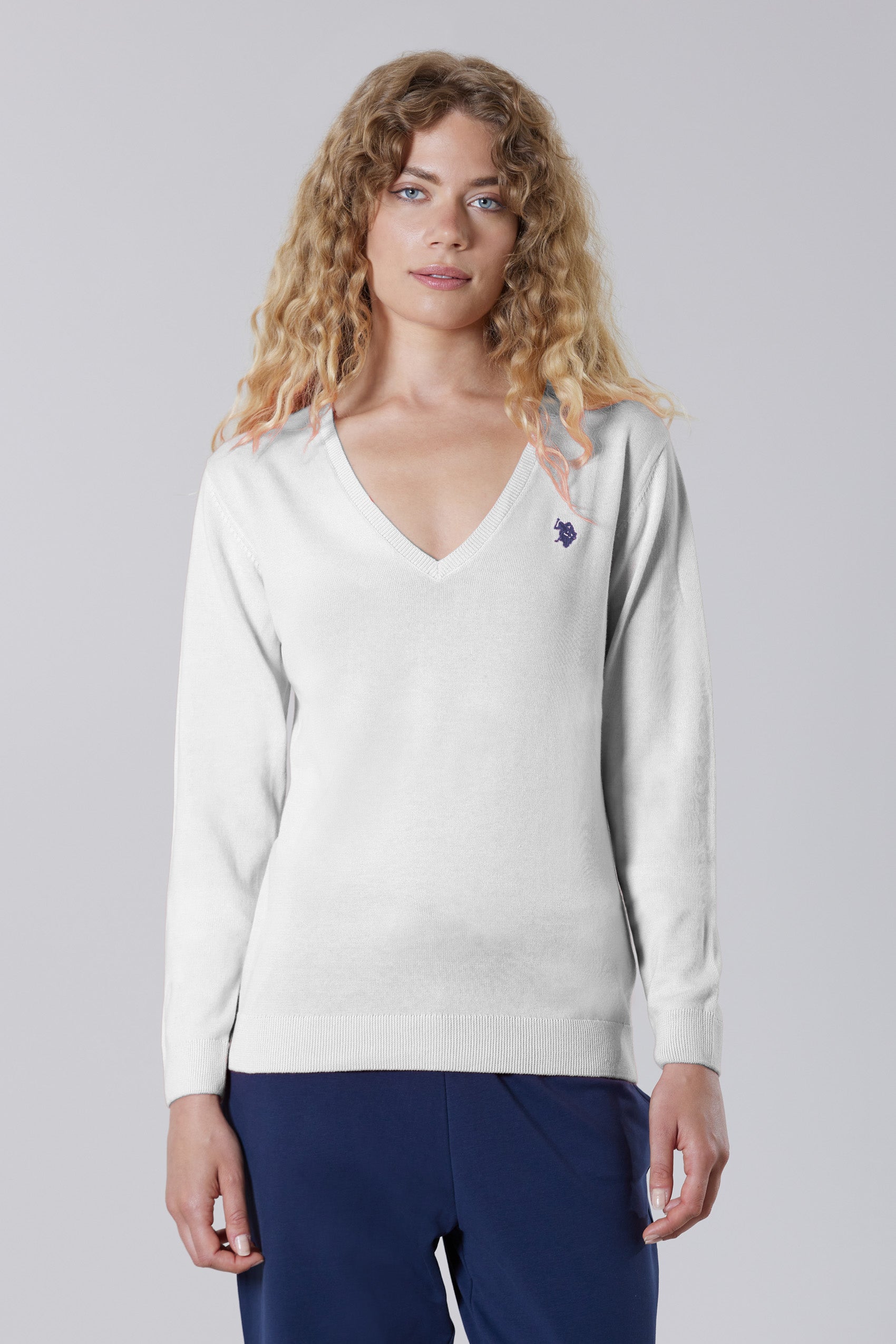 Maglia con scollo a V in cotone light