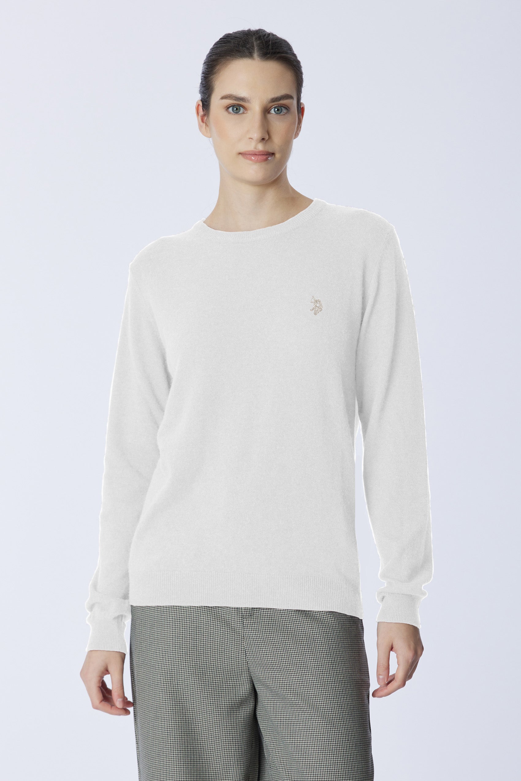 Maglia girocollo misto lana e cashmere