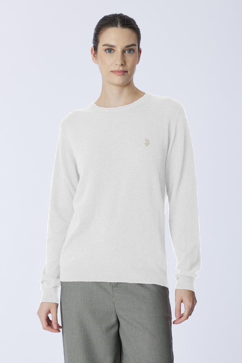 Maglia girocollo misto lana e cashmere
