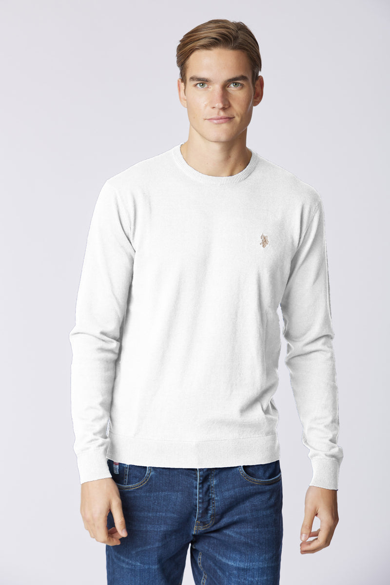 Maglia girocollo cotone e cashmere