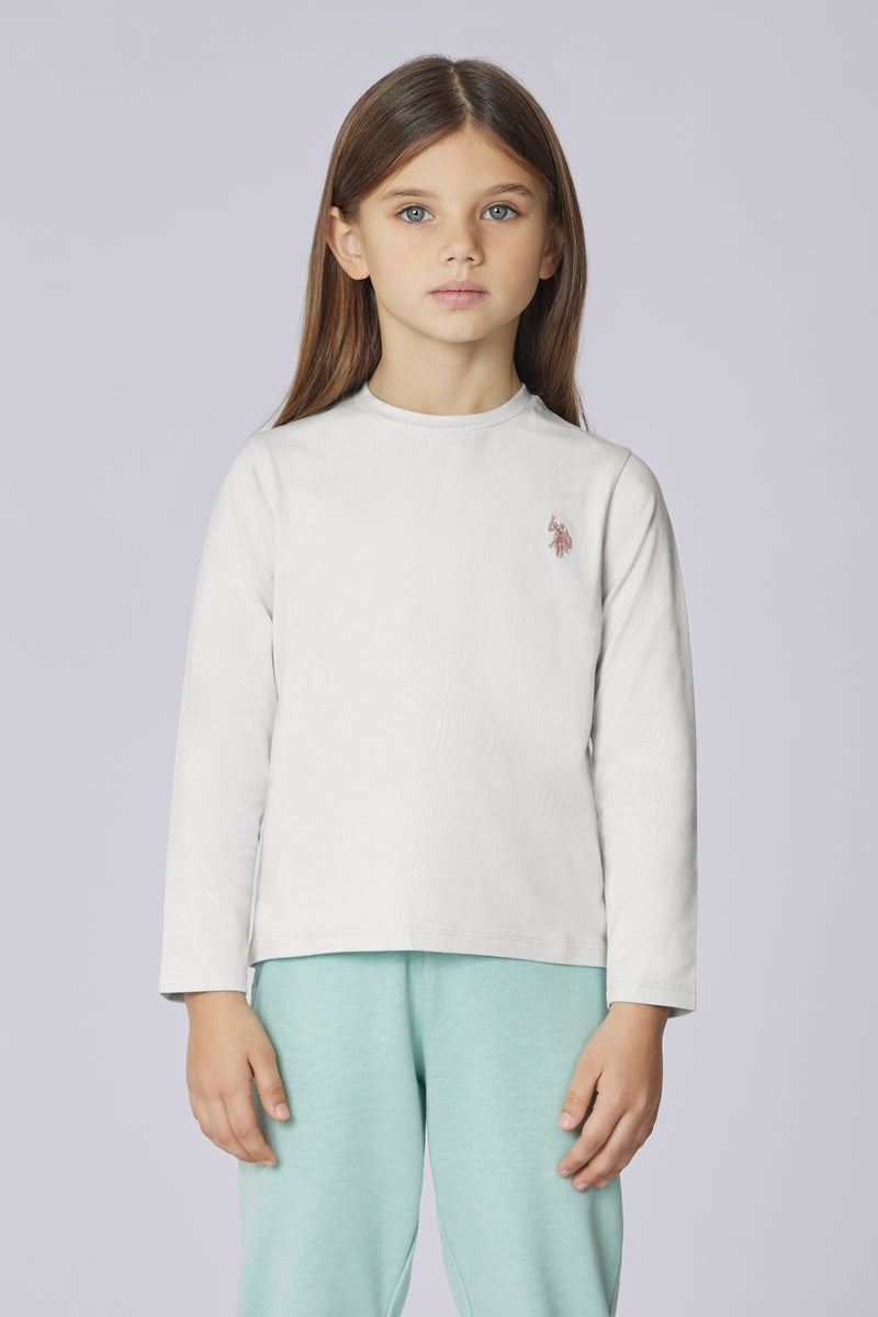 T-shirt a maniche lunghe in cotone stretch jersey