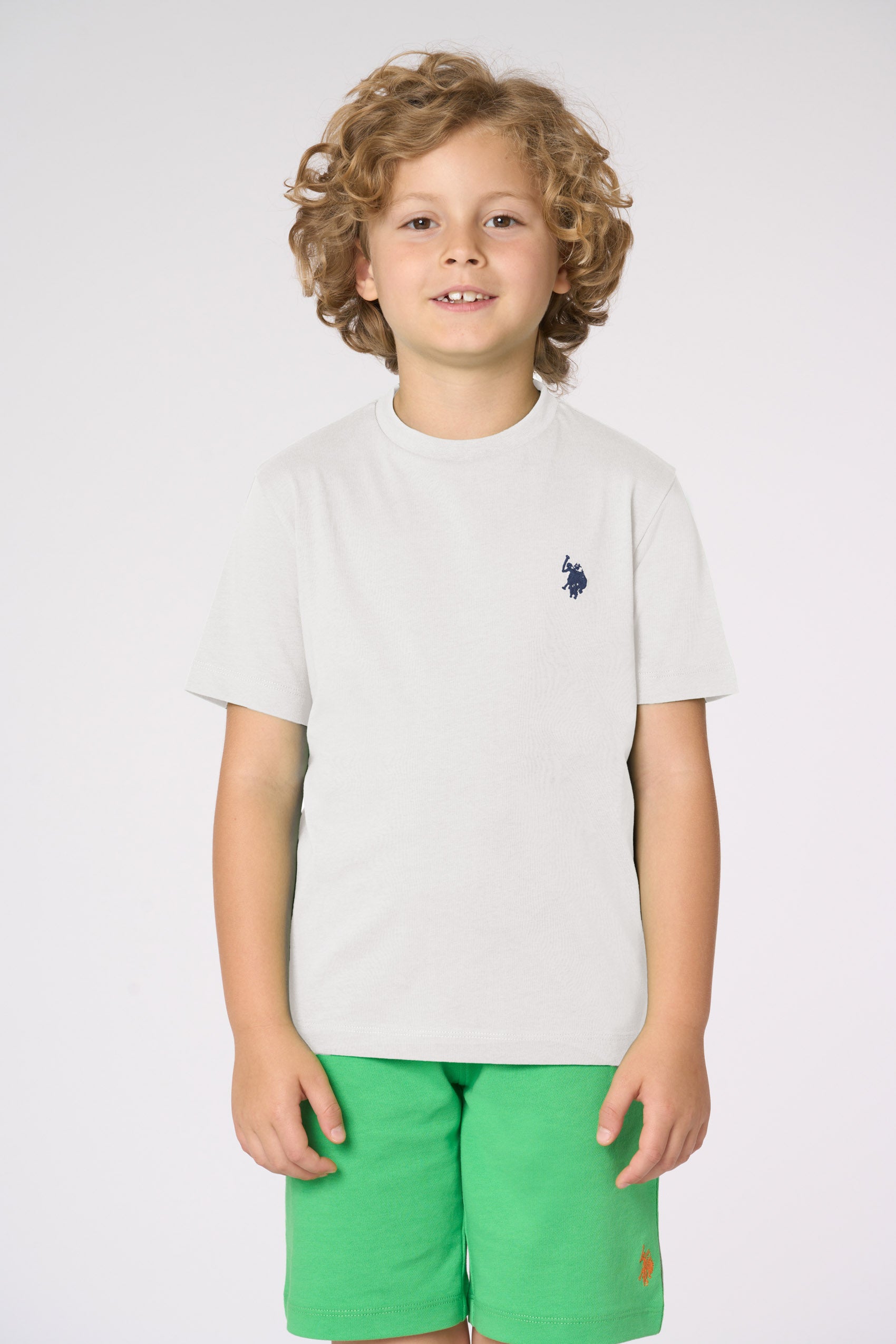 T-shirt in cotone da bambino con logo ricamato