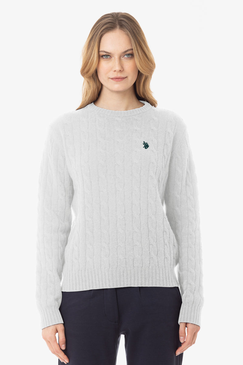 Maglia a treccia misto lana con logo U.S. Polo Assn.