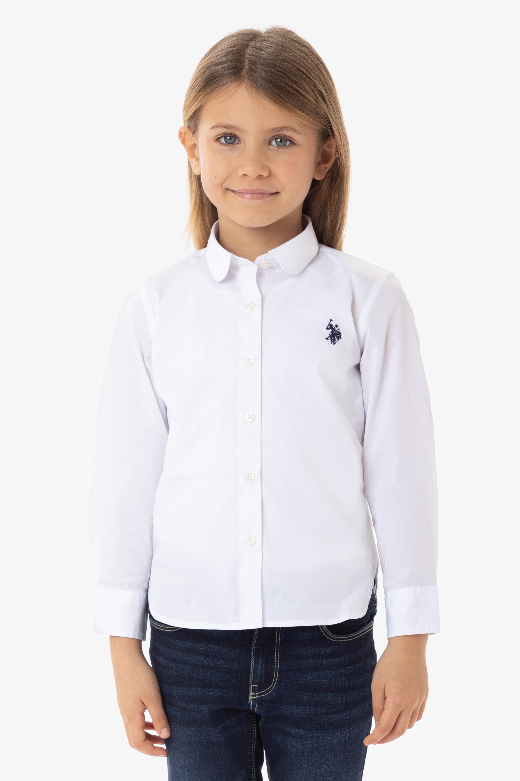 Camicia da bambina con logo U.S. Polo Assn.