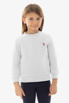 Felpa da bambina girocollo in misto cotone con logo U.S. Polo Assn.