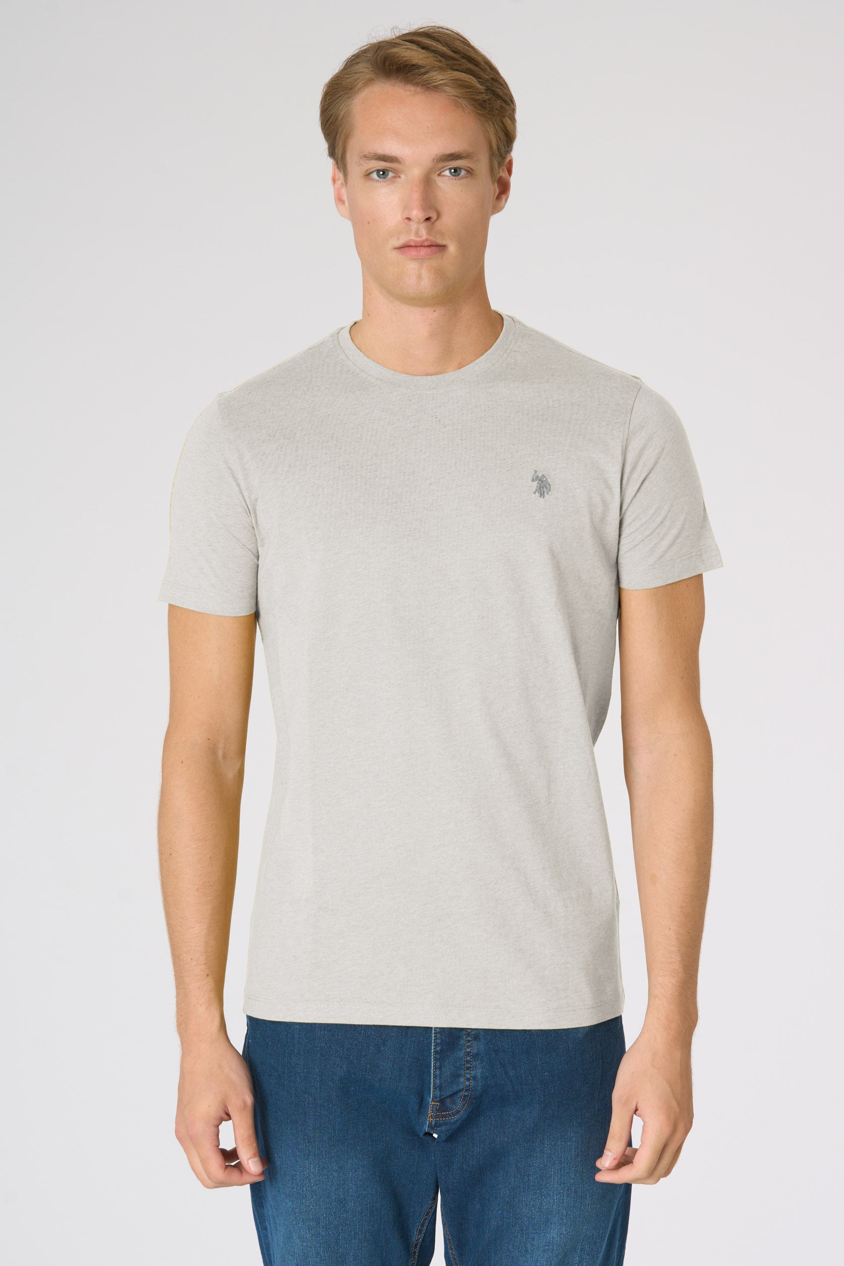 T-shirt in cotone melange con logo ricamato