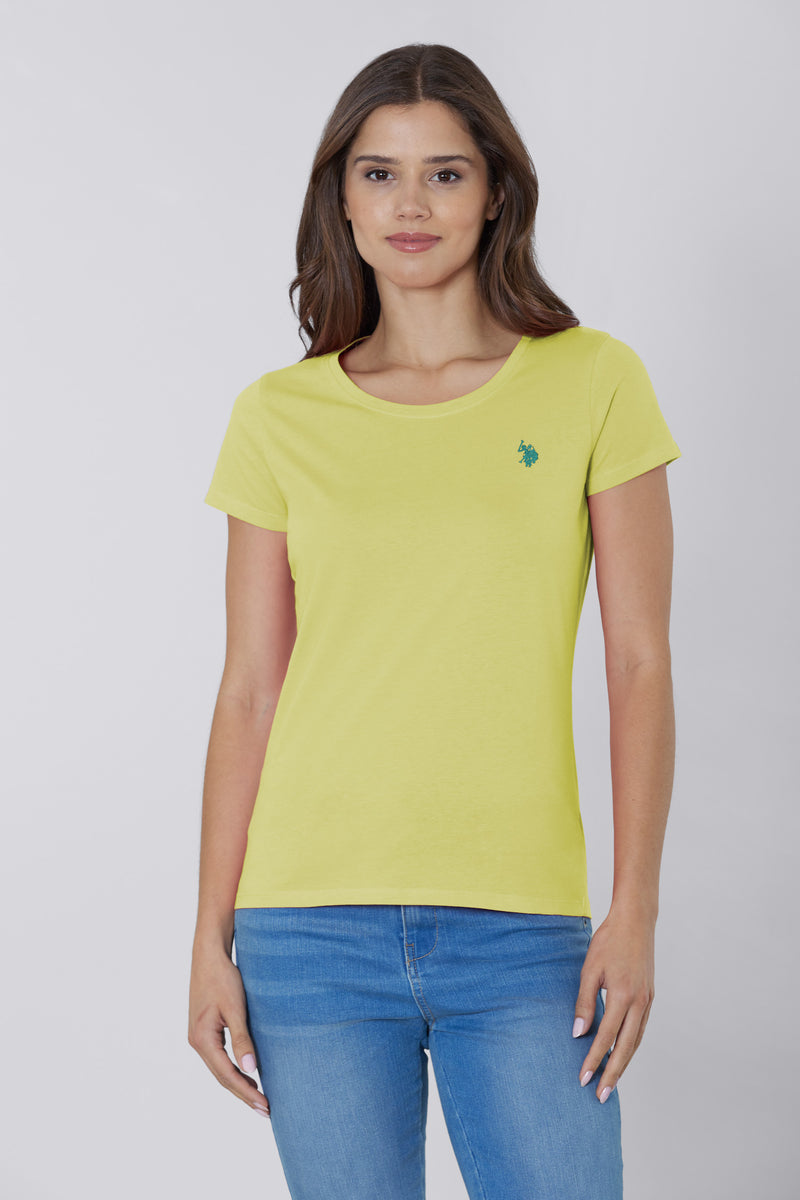 T-shirt girocollo a maniche corte in cotone light jersey