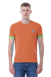 T-shirt a maniche corte con logo e stampa USPA fluo