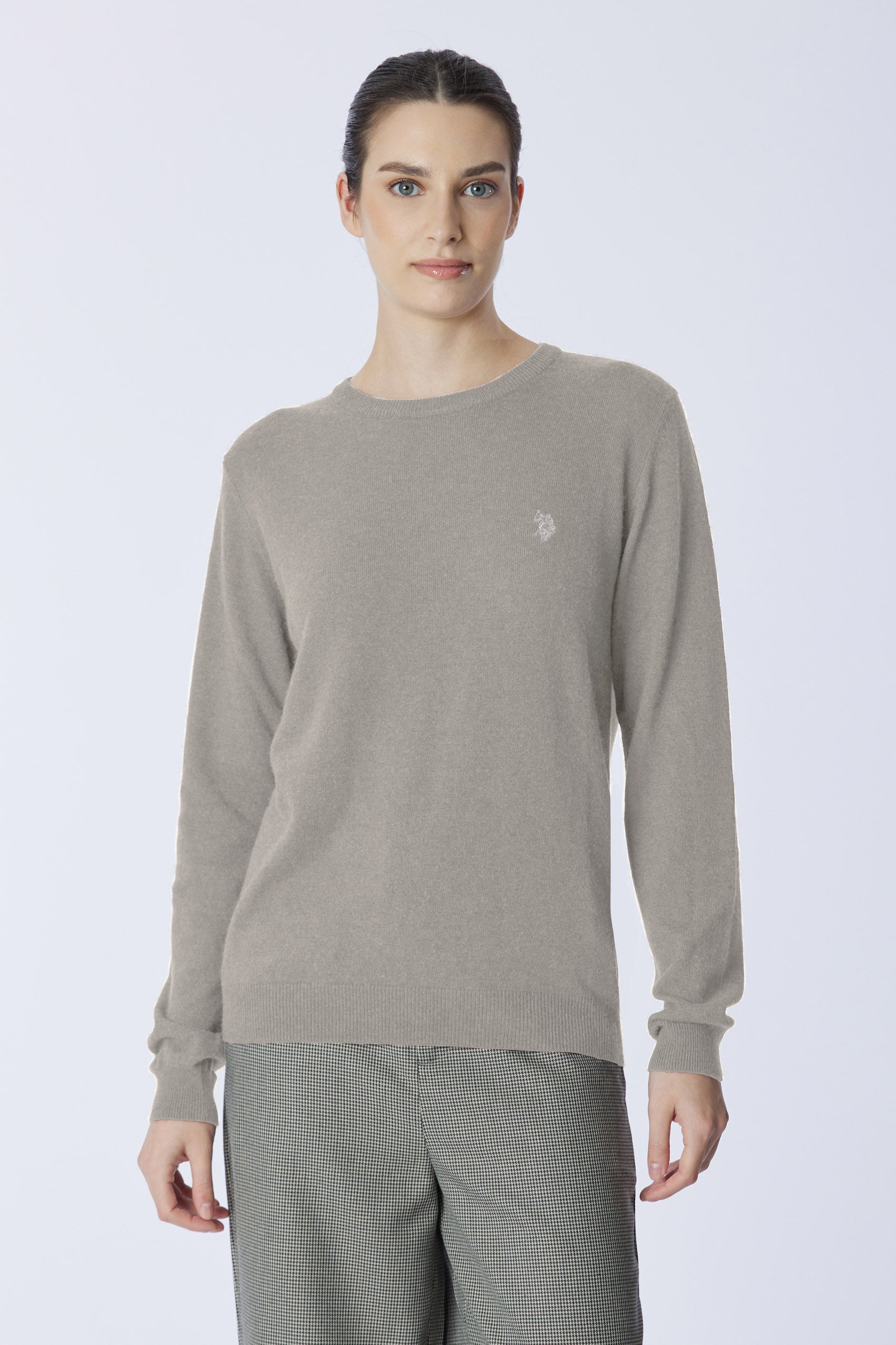Maglia girocollo misto lana e cashmere