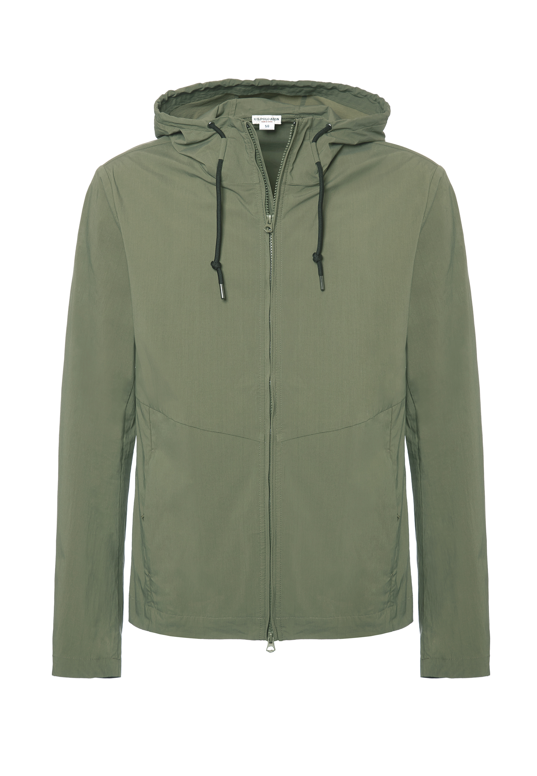 Giacca misto cotone stretch full zip con cappuccio