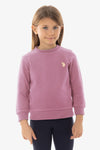 Felpa da bambina girocollo in misto cotone con logo U.S. Polo Assn.