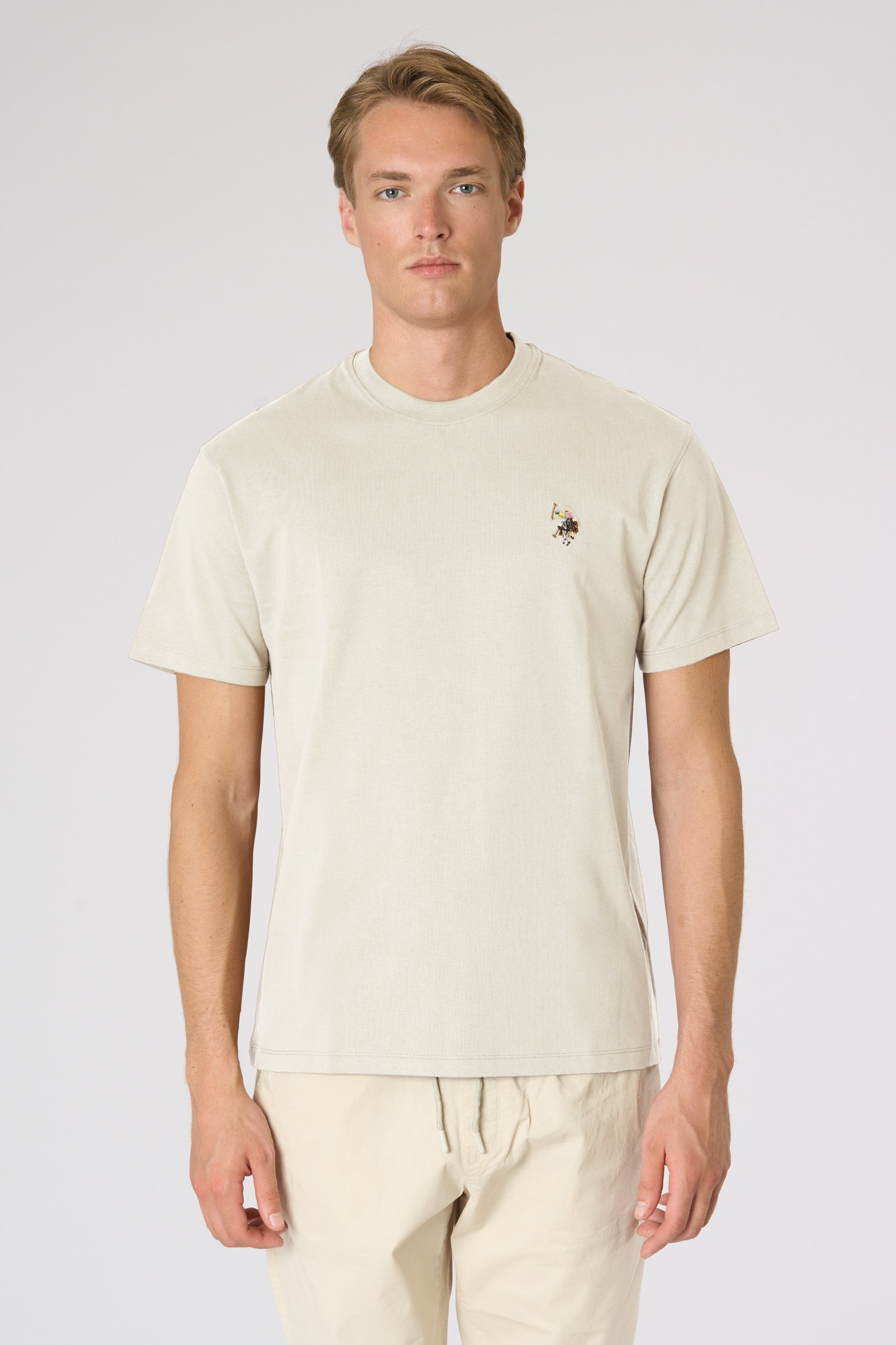 T-shirt girocollo da uomo a maniche corte con logo colorato