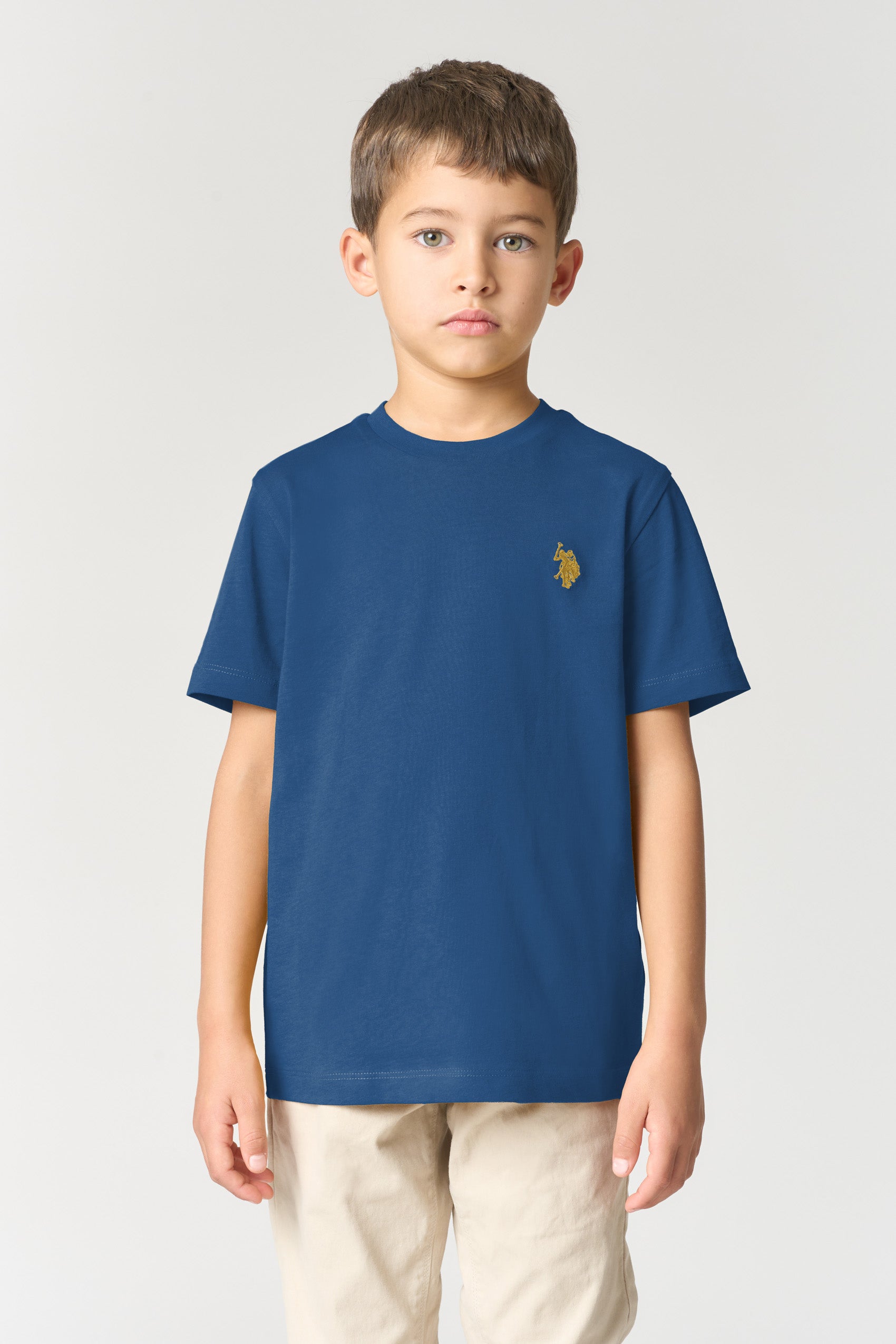 T-shirt in cotone da bambino con logo Double Horsemen