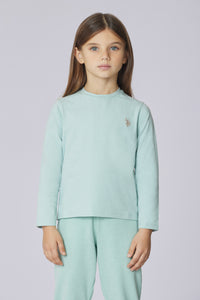 T-shirt a maniche lunghe in cotone stretch jersey