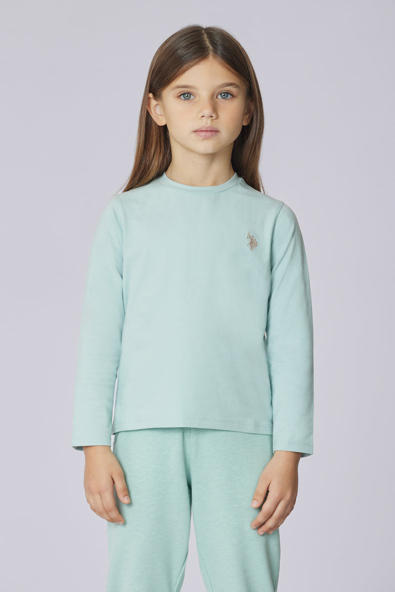 T-shirt a maniche lunghe in cotone stretch jersey