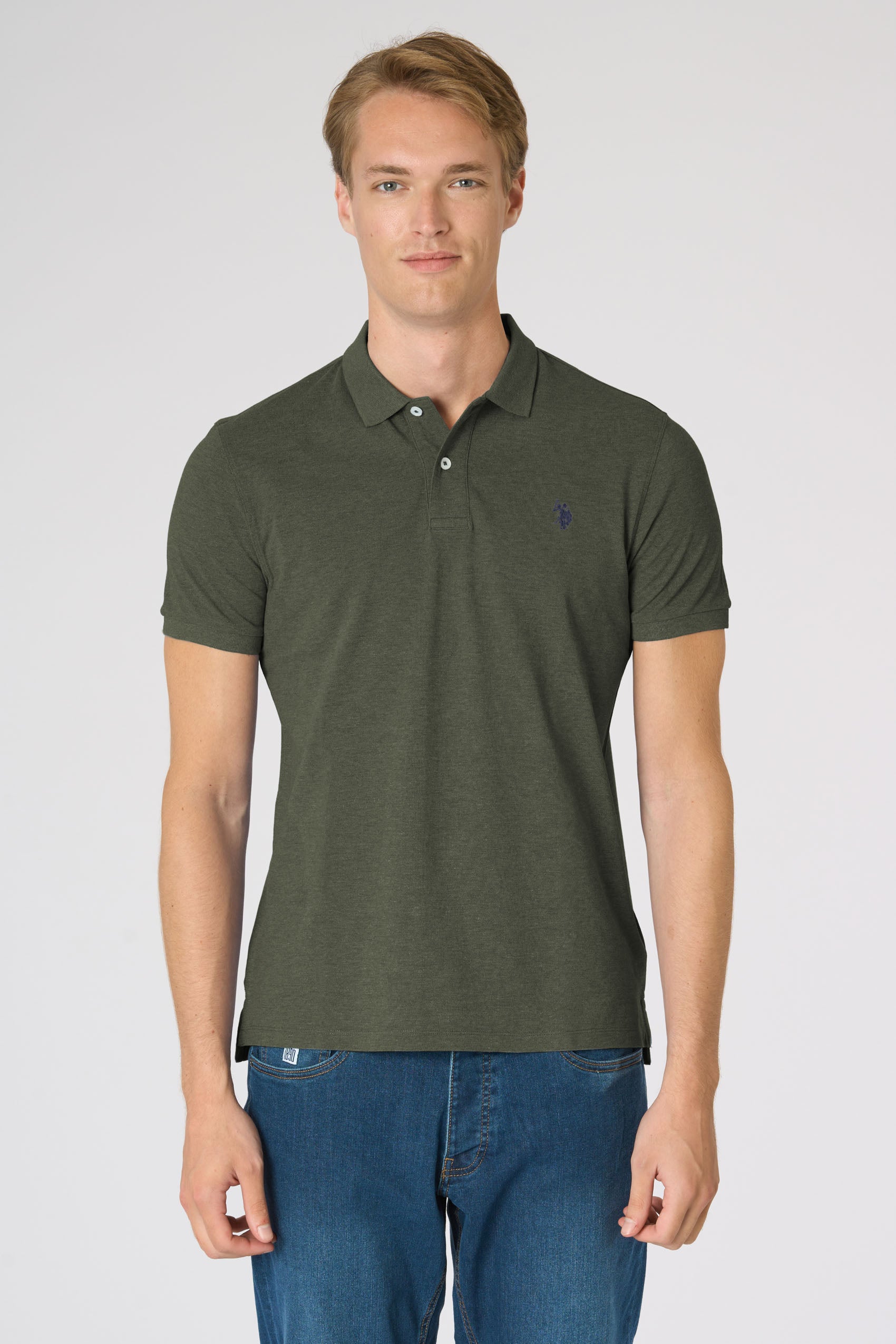 Polo shirt a maniche corte in cotone mélange