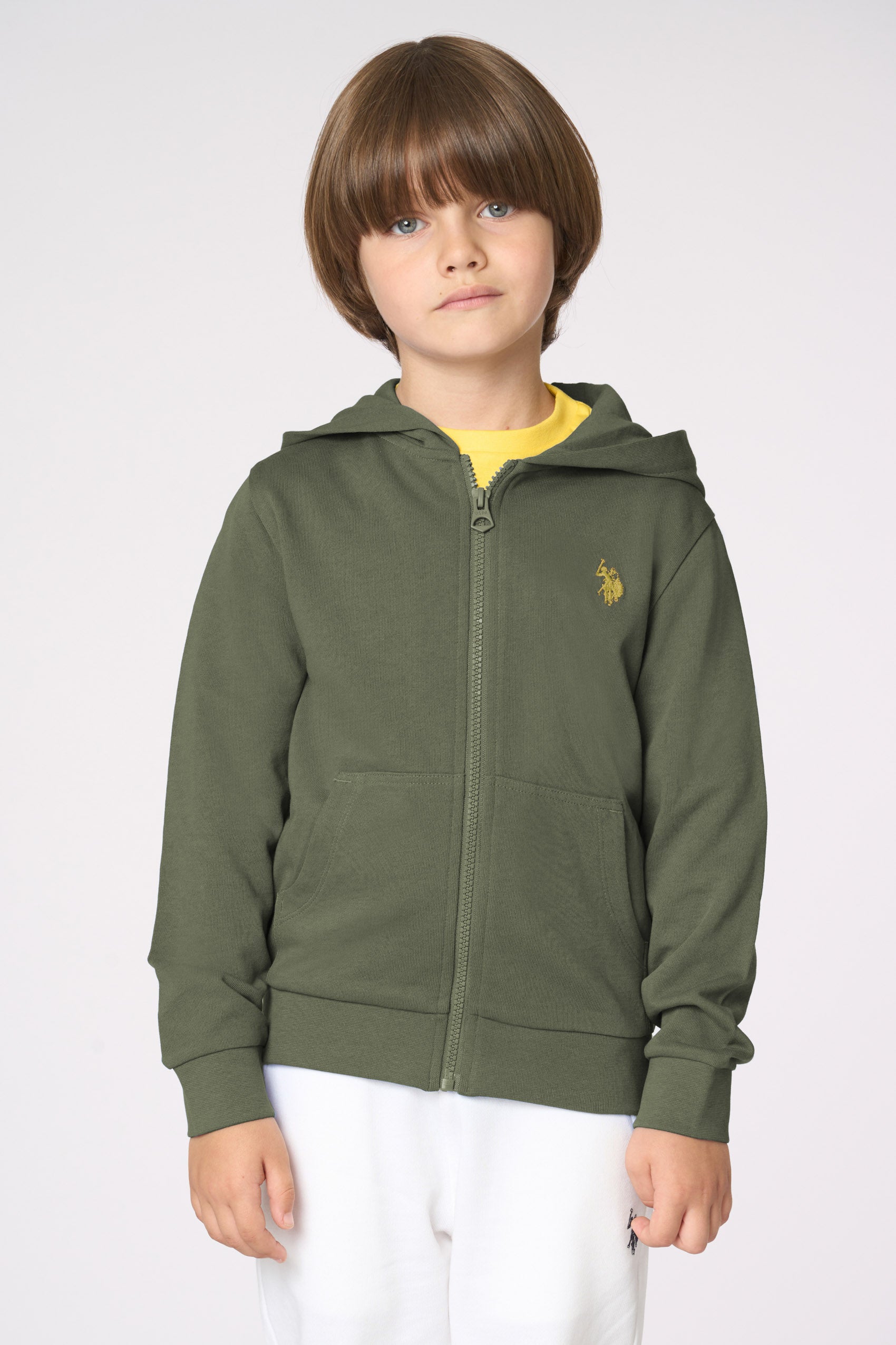 Felpa da bambino con chiusura full zip e cappuccio