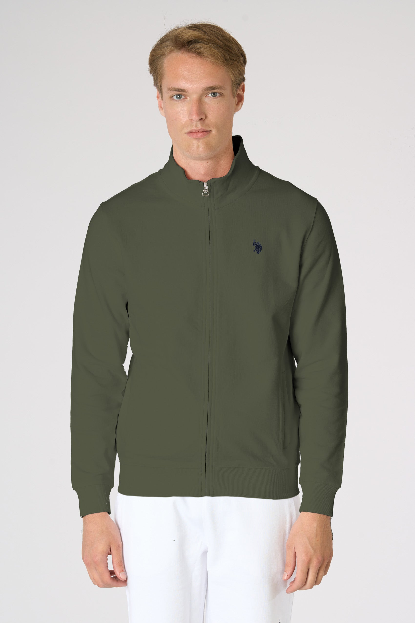 Felpa da uomo full zip a collo alto