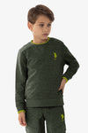 Felpa girocollo in cotone con logo e scritta USPA