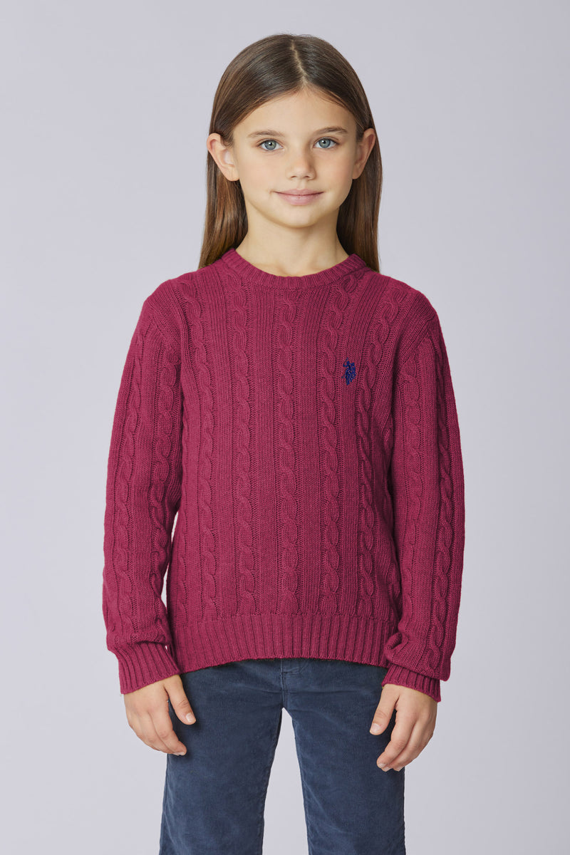 Maglia girocollo a treccia