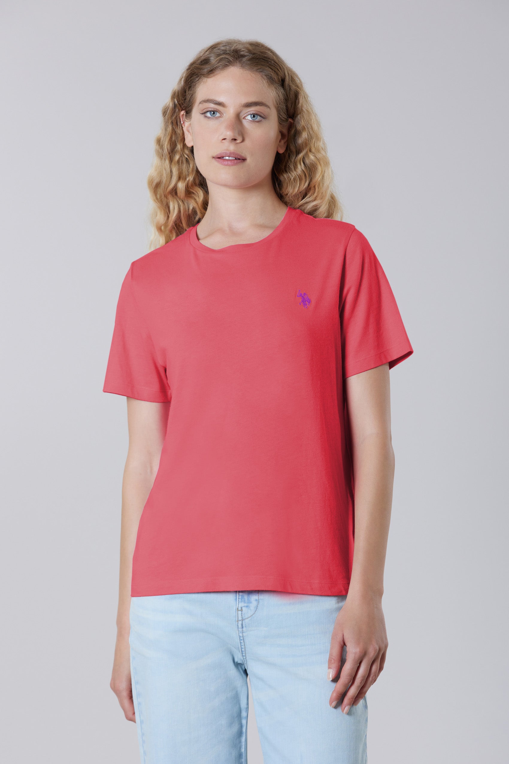T-shirt girocollo a maniche corte in misto cotone e viscosa premium quality