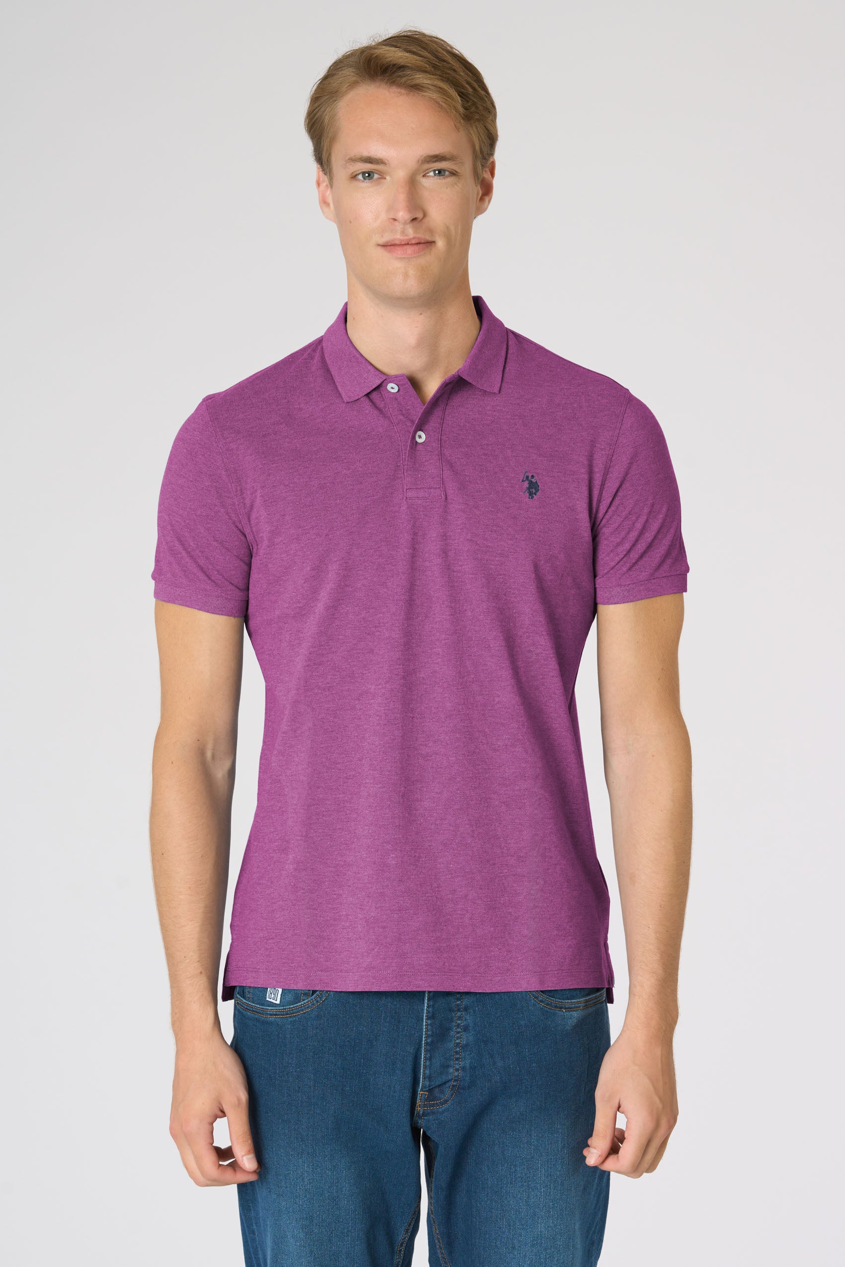 Polo shirt a maniche corte in cotone mélange