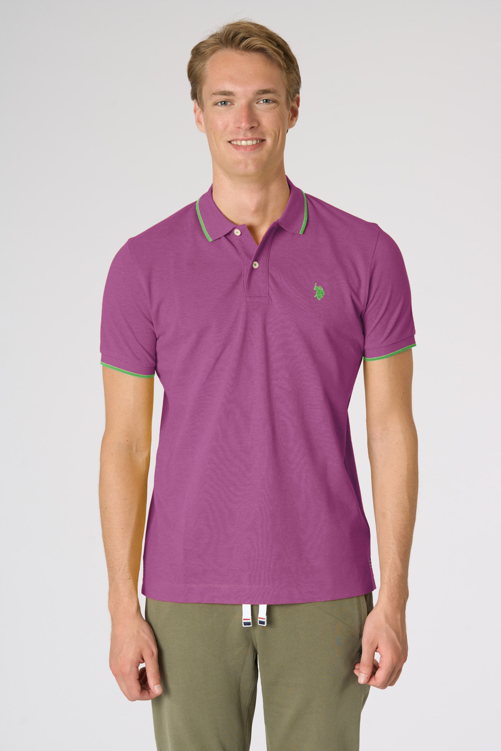 Polo shirt a maniche corte con dettagli a contrasto