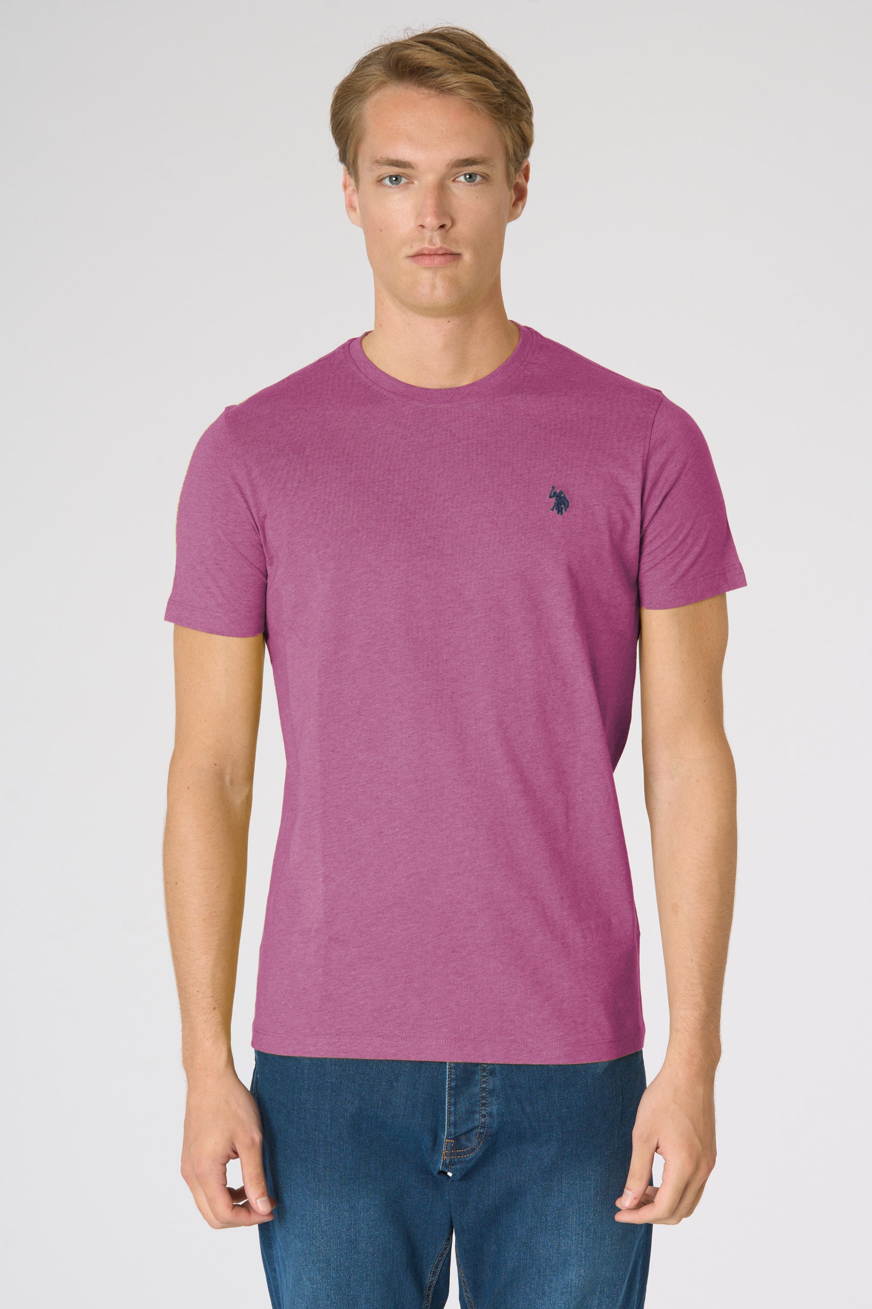 T-shirt in cotone melange con logo ricamato