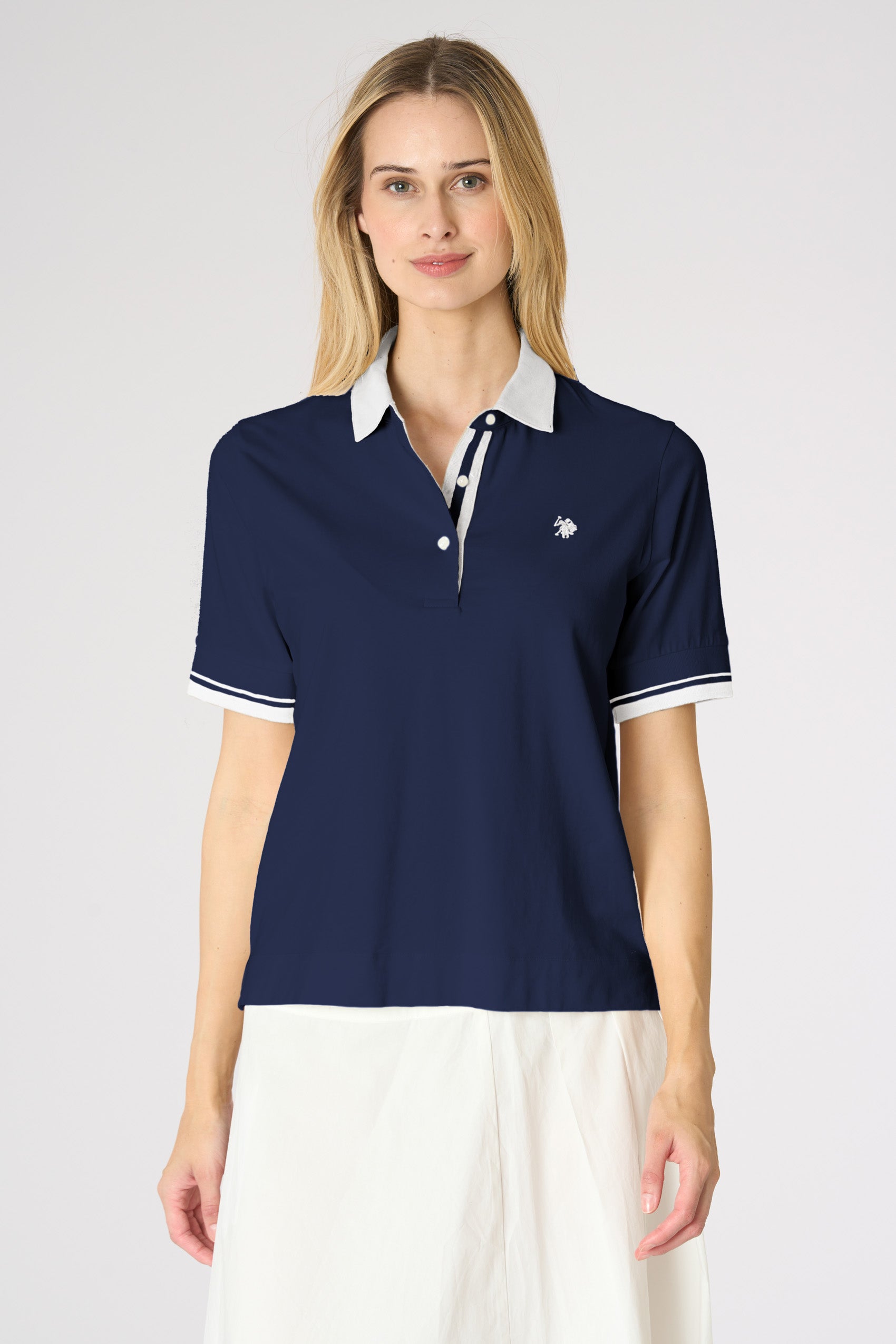 Polo da donna con dettagli a contrasto